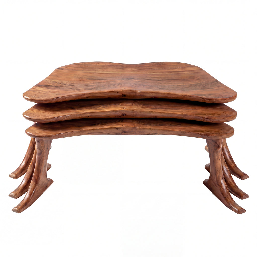 Chairish stackable wooden meditation chair in Acacia hardwood