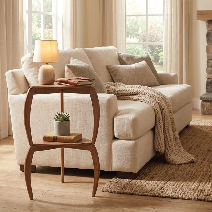 Asset multi-purpose Acacia wooden table & stool