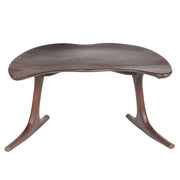 Bodhi wooden meditation chair in Acacia hardwood, low-profile curved seat