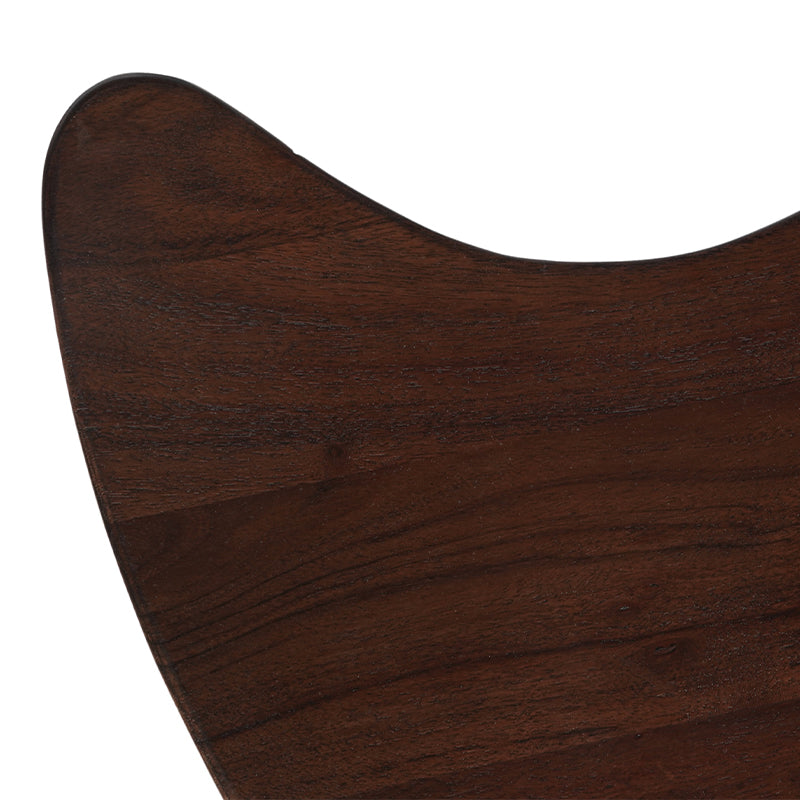 Bodhi wooden meditation chair in Acacia hardwood, low-profile curved seat