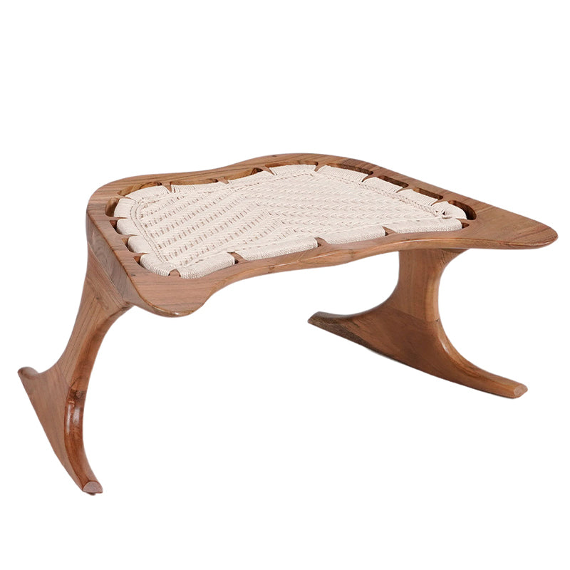 Epiphany wooden meditation chair with woven seat in Acacia hardwood