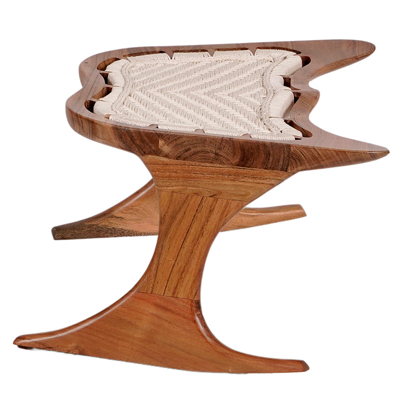 Epiphany wooden meditation chair with woven seat in Acacia hardwood