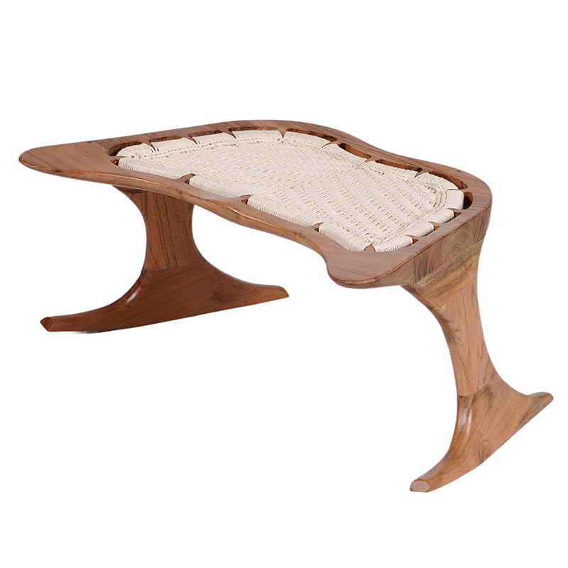 Epiphany wooden meditation chair with woven seat in Acacia hardwood