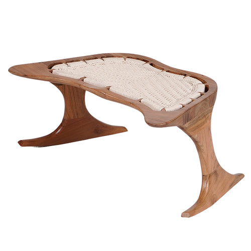 Epiphany wooden meditation chair with woven seat in Acacia hardwood