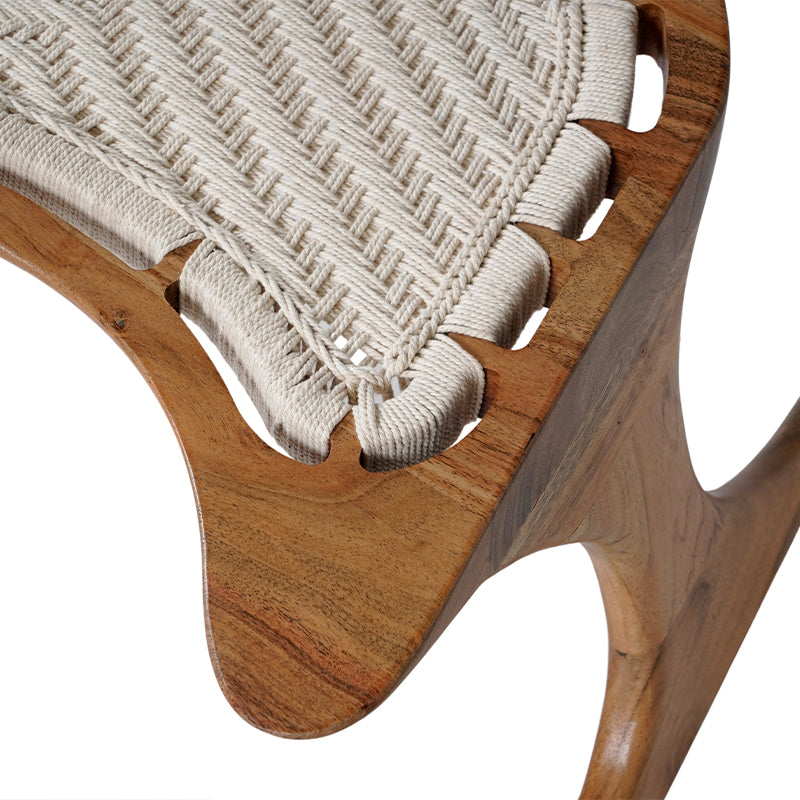Epiphany wooden meditation chair with woven seat in Acacia hardwood
