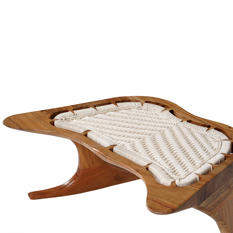 Epiphany wooden meditation chair with woven seat in Acacia hardwood