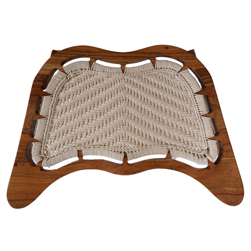 Epiphany wooden meditation chair with woven seat in Acacia hardwood