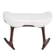 Bodhi wooden meditation chair in Acacia hardwood, low-profile curved seat