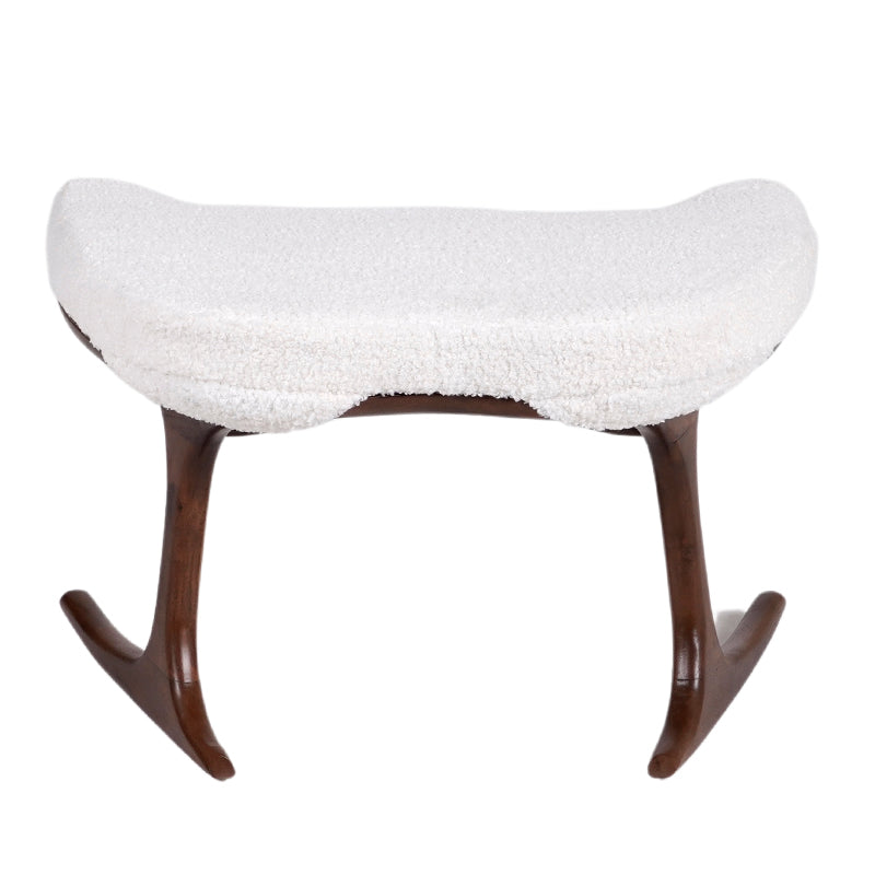 Bodhi wooden meditation chair in Acacia hardwood, low-profile curved seat