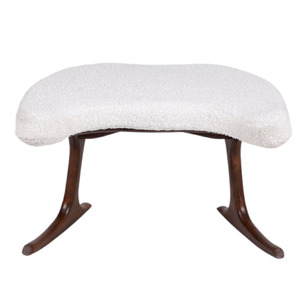 Bodhi wooden meditation chair in Acacia hardwood, low-profile curved seat