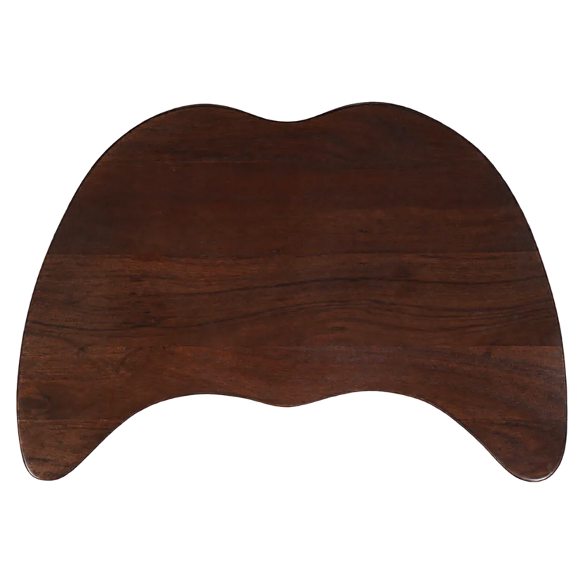Bodhi wooden meditation chair in Acacia hardwood, low-profile curved seat